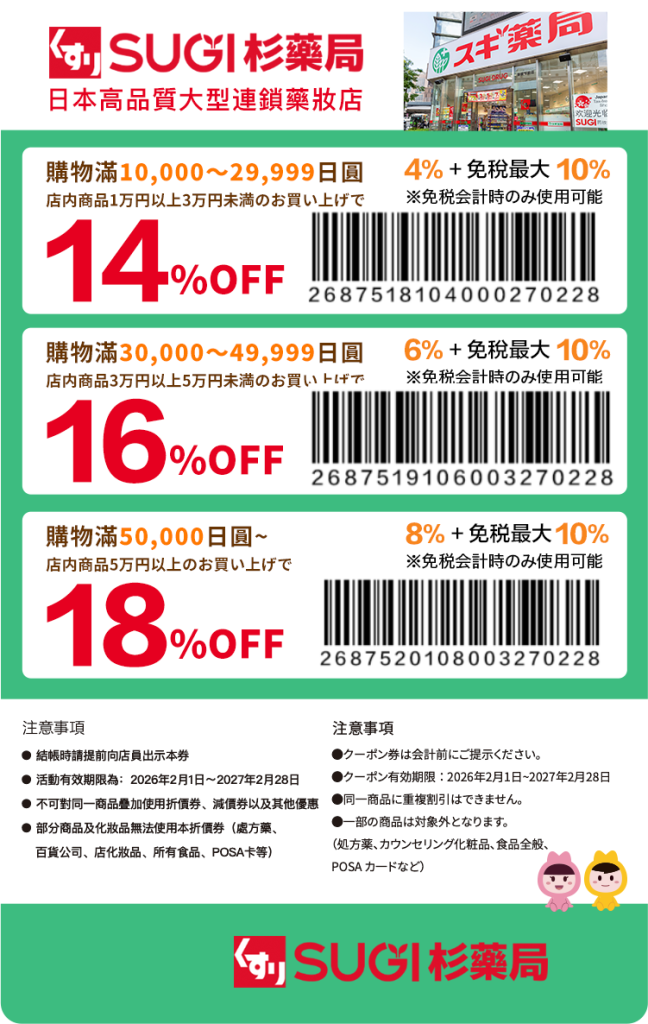 Sugi Drugstore Coupon 2